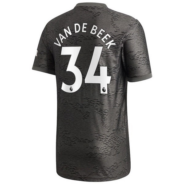 Camiseta Manchester United NO.34 Van De Beek Replica Segunda Ropa 2020/21 Negro